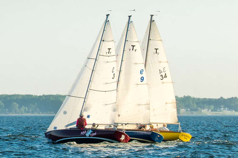 Typhoon sailboats racing by Lou Frank Typhoon sailboats racing